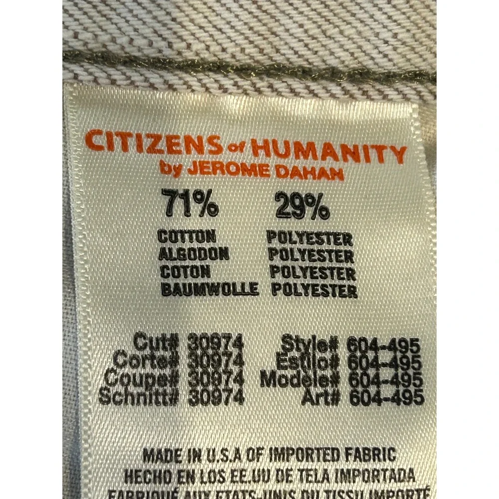 Citizens of Humanity Sid Straight Leg Jeans oatmeal Beige Mens 34 Made in USA